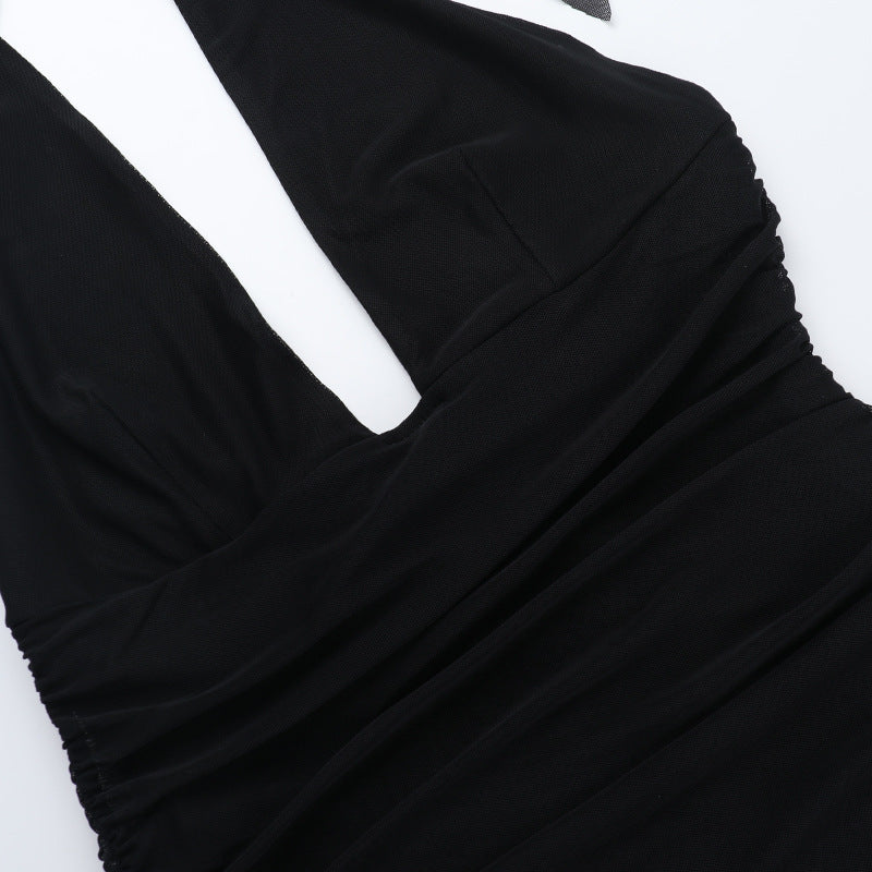 LADIES HALTERNECK BODYCON DRESS BLACK (SIZE S - L)