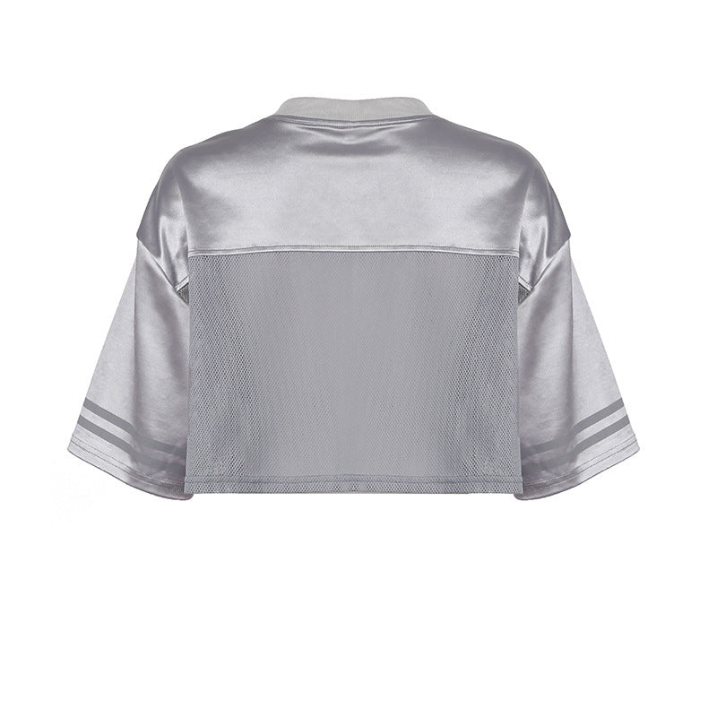 LADIES CROPPED T-SHIRT LIGHT GRAY (SIZE S - L)