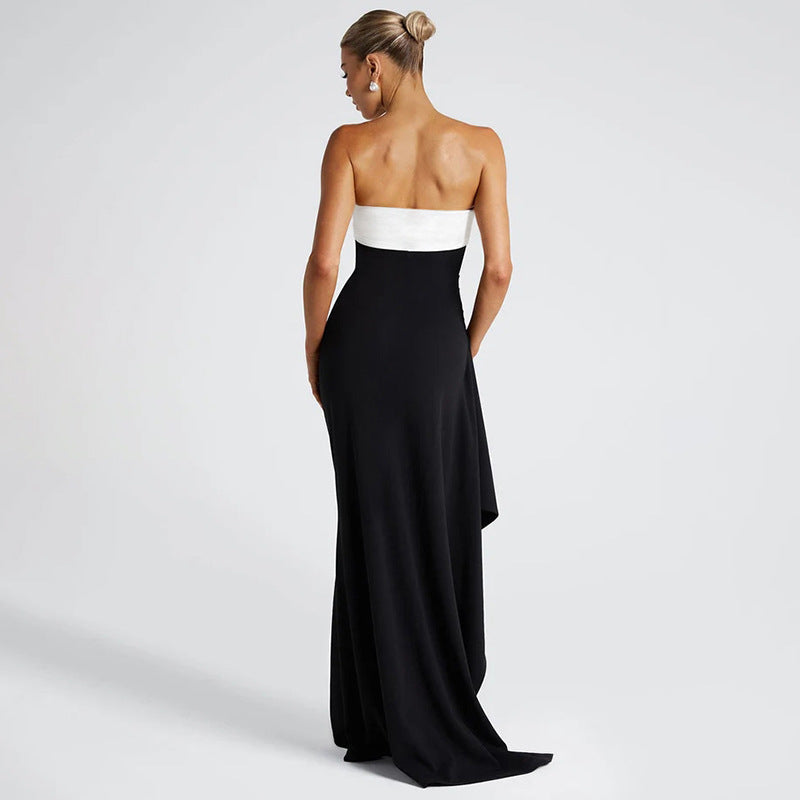 LADIES STRAPLESS LONG DRESS BLACK (SIZZE S - L)