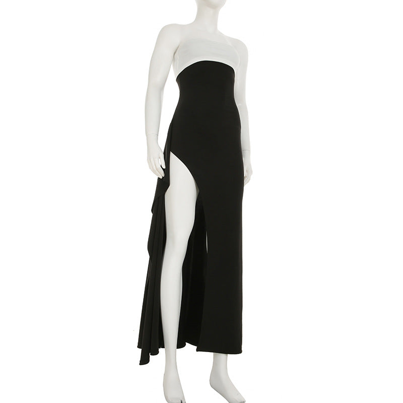 LADIES STRAPLESS LONG DRESS BLACK (SIZZE S - L)