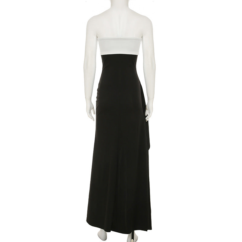 LADIES STRAPLESS LONG DRESS BLACK (SIZZE S - L)