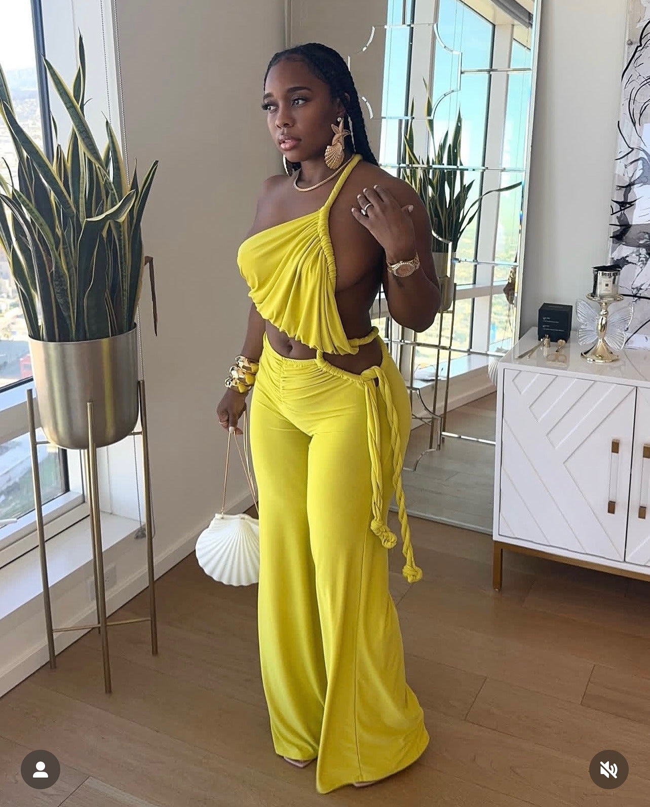 LADIES STRAPLESS JUMPSUIT YELLOW / BLACK (SIZE S - 2XL)