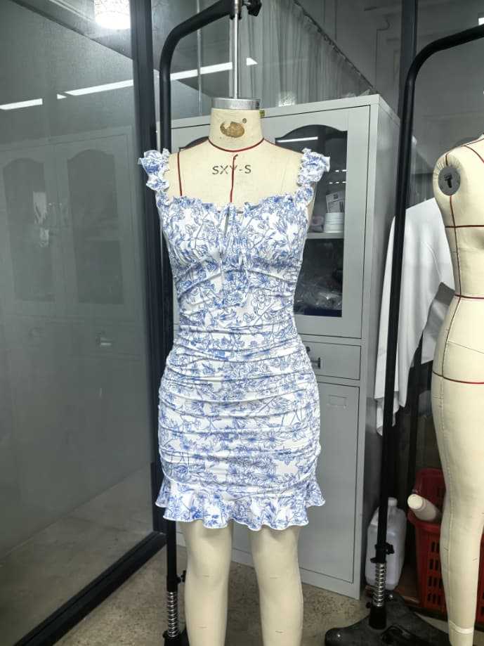 LADIES SEXY MINI DRESS BLUE / PINK (SIZE S - XL)