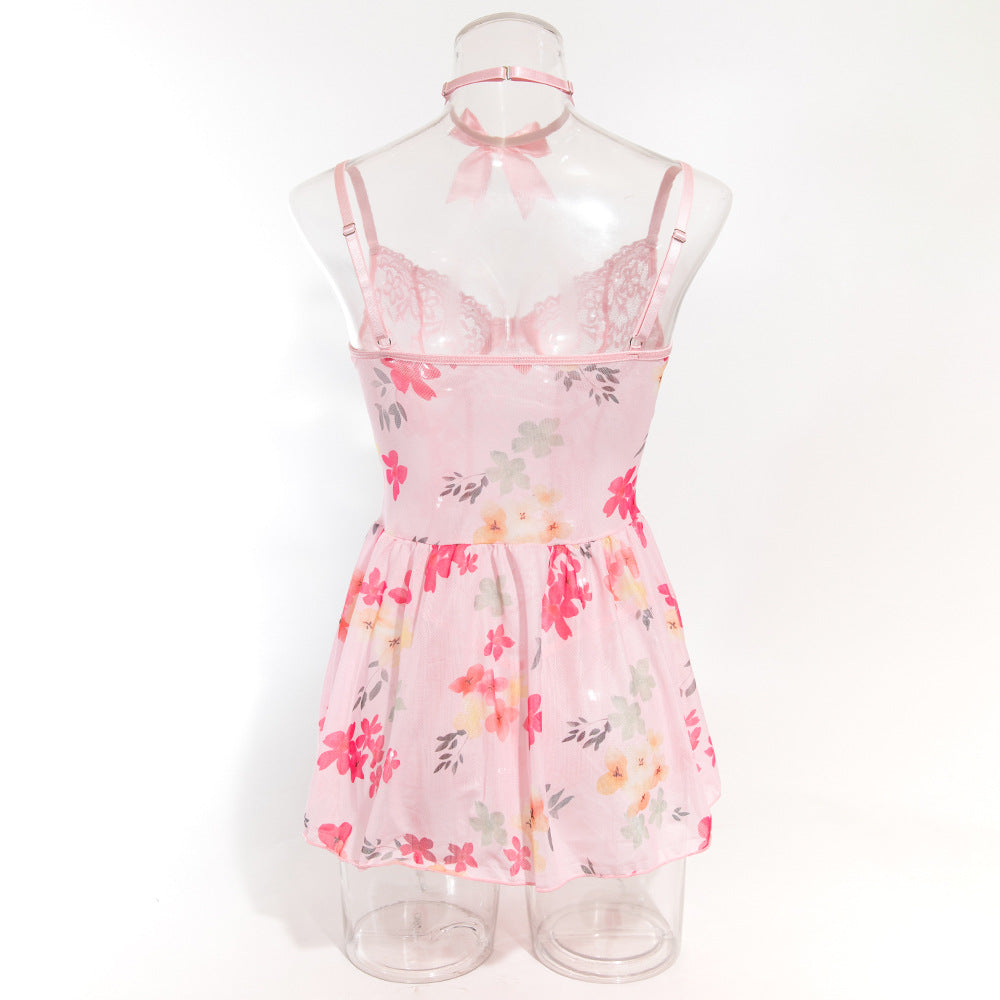 LADIES TWO PIECE LINGERIE SET PINK (SIZE S - XL)