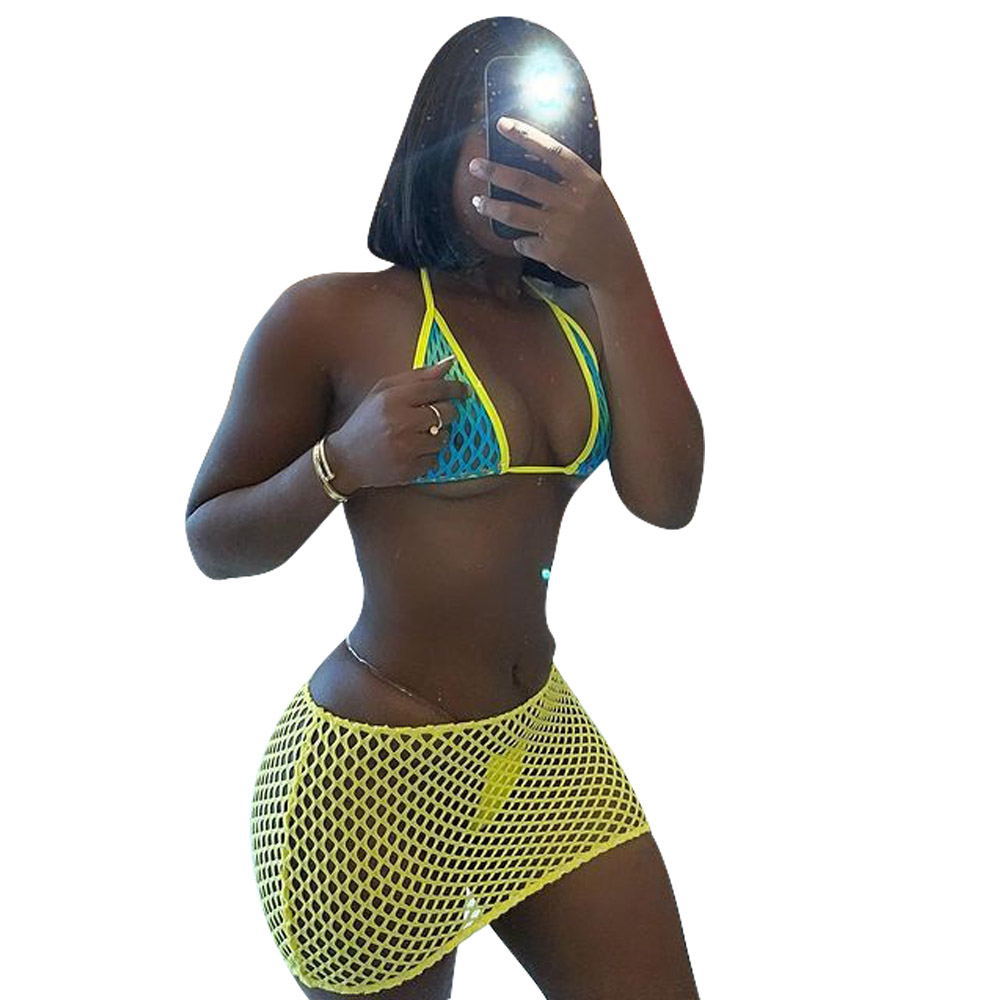 LADIES TWO PIECE BACKLESS SWIMSUIT YELLOW / ORANGE / GREEN / BRIGHT PINK / BLUE (SIZE S - 2XL)