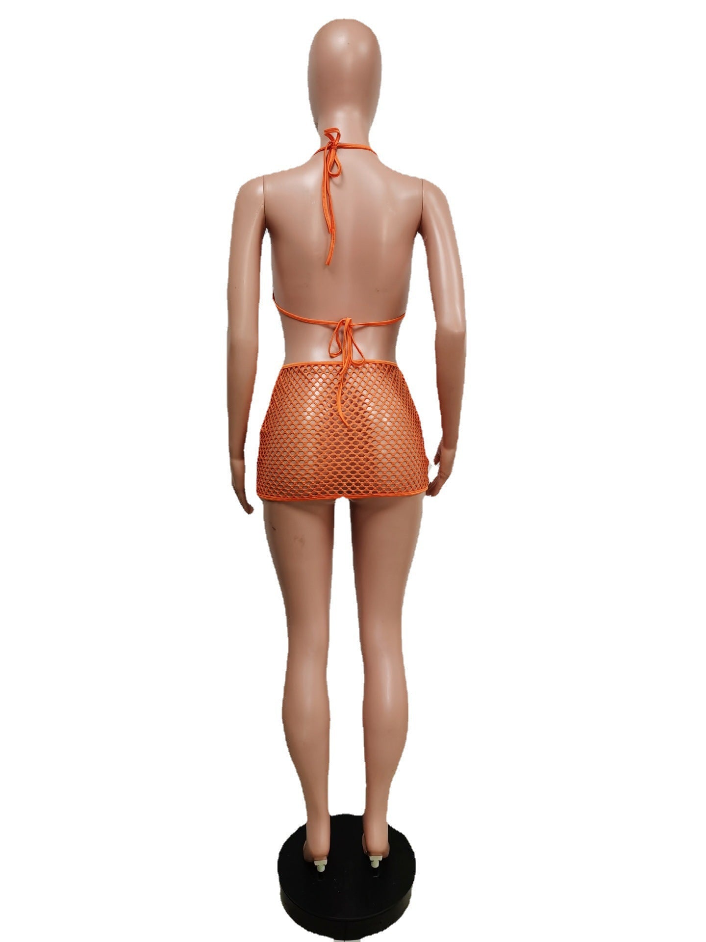LADIES TWO PIECE BACKLESS SWIMSUIT YELLOW / ORANGE / GREEN / BRIGHT PINK / BLUE (SIZE S - 2XL)