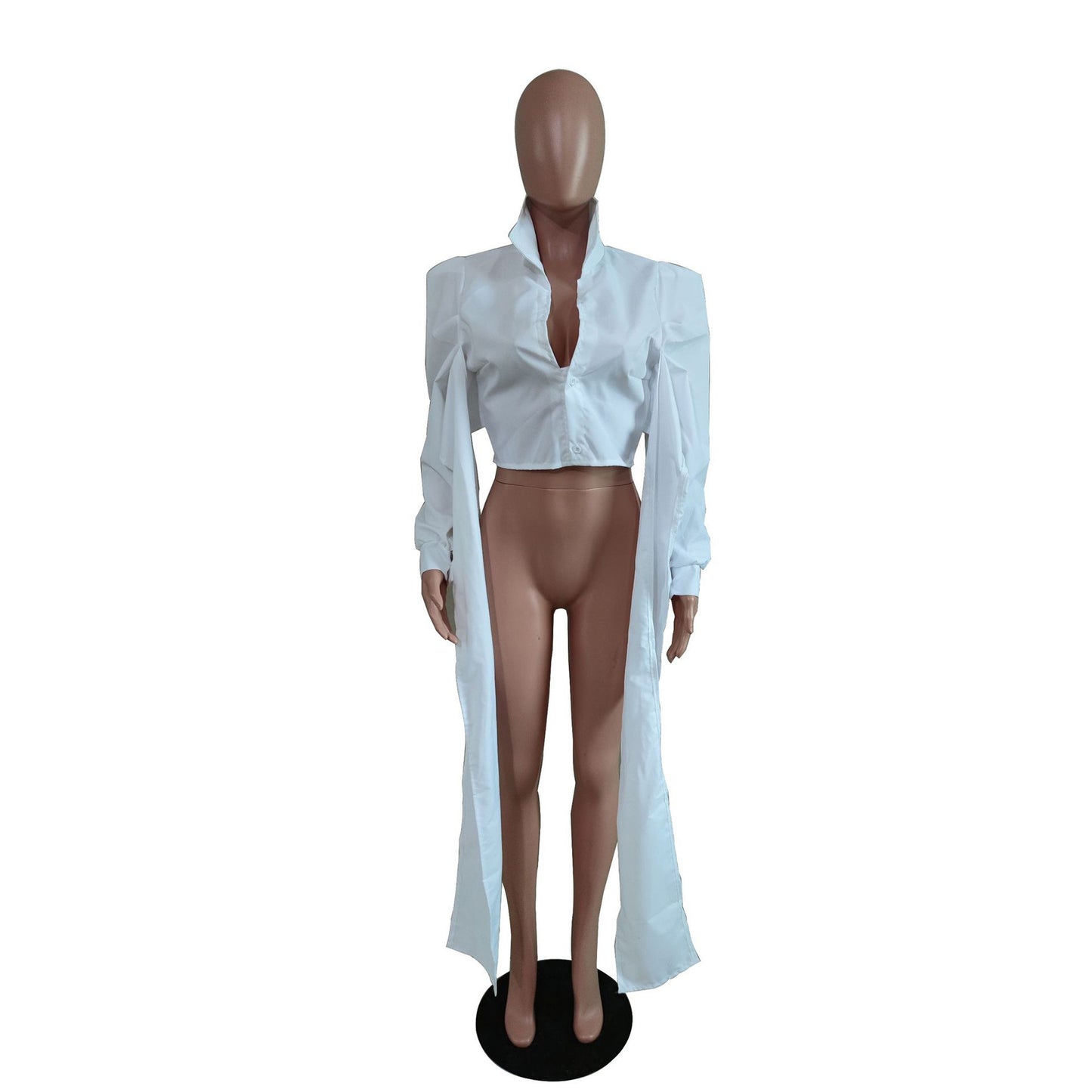 LADIES LONG SLEEVE SHIRT WHITE (SIZE S - 2XL)