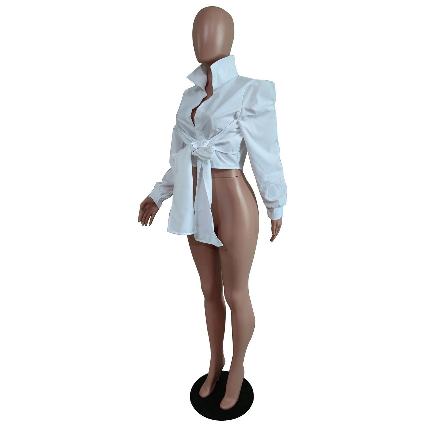 LADIES LONG SLEEVE SHIRT WHITE (SIZE S - 2XL)