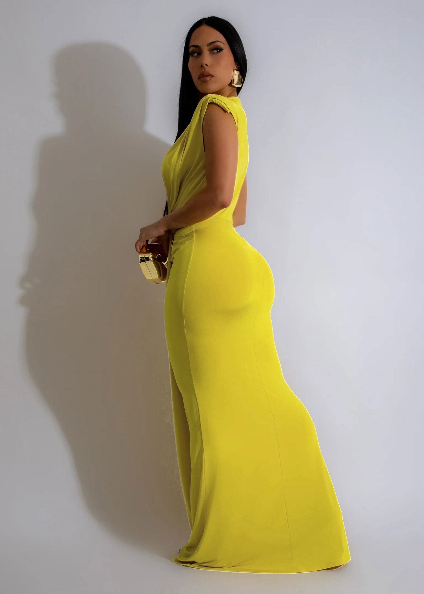 LADIES SLEEVELESS LONG DRESS BLACK / BLUE / YELLOW / PINK / RED / GREEN (SIZE S - 2XL)