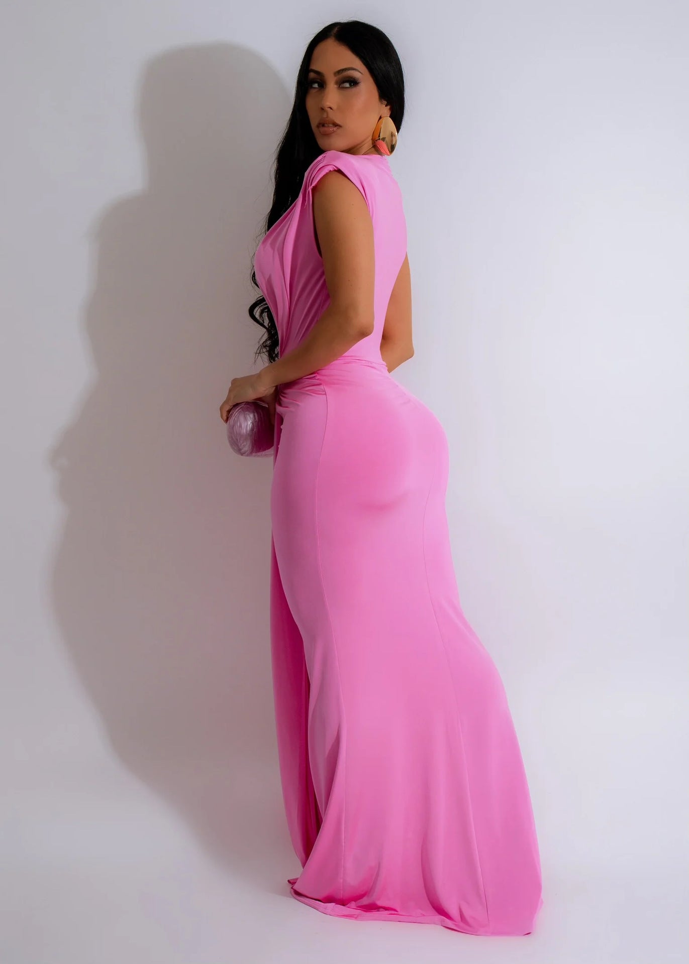 LADIES SLEEVELESS LONG DRESS BLACK / BLUE / YELLOW / PINK / RED / GREEN (SIZE S - 2XL)