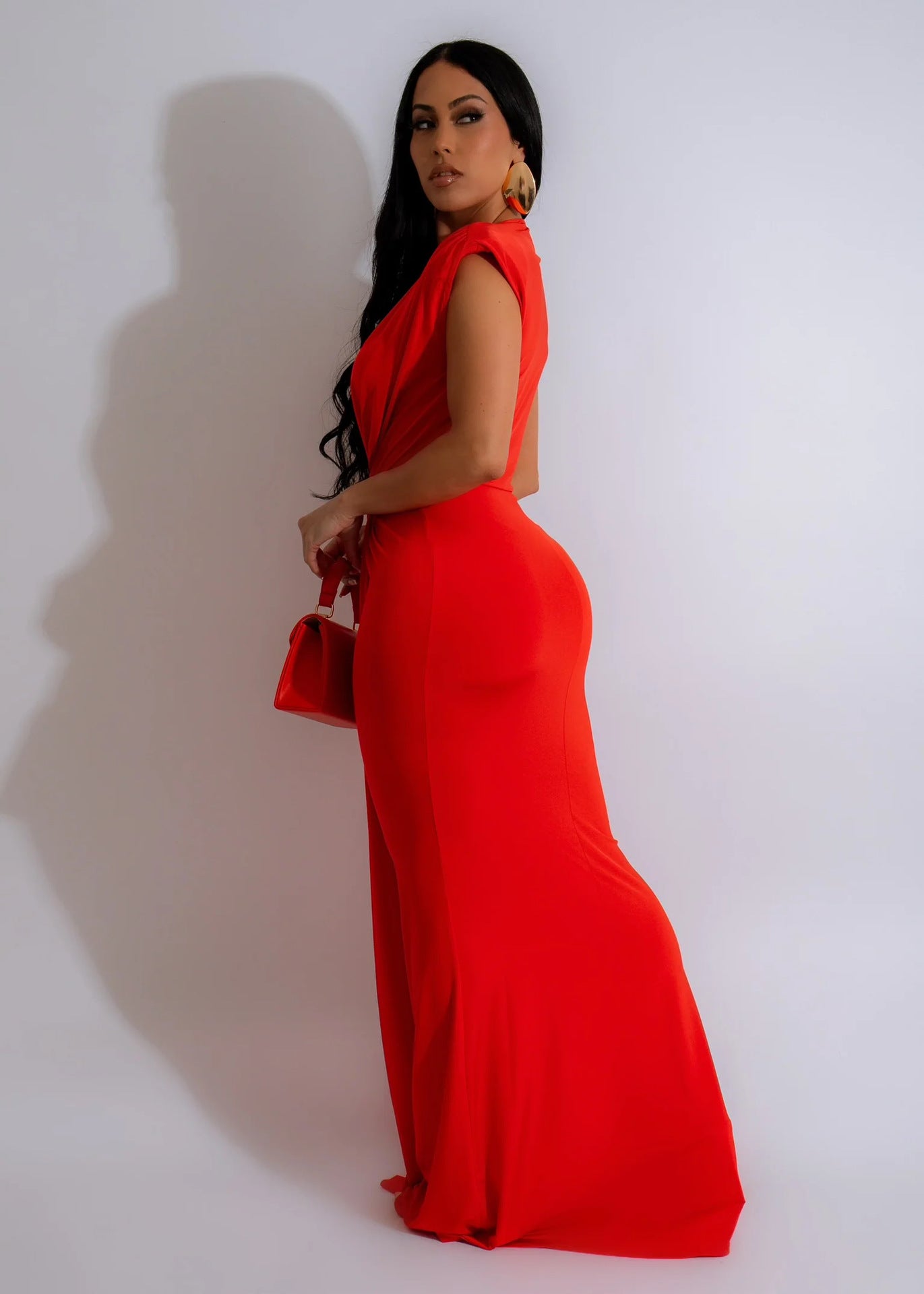 LADIES SLEEVELESS LONG DRESS BLACK / BLUE / YELLOW / PINK / RED / GREEN (SIZE S - 2XL)
