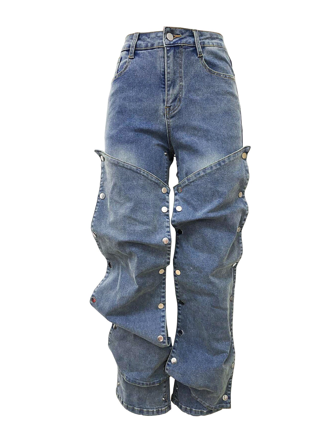 LADIES DENIM PANTS BLUE DENIM (SIZE S - 2XL)