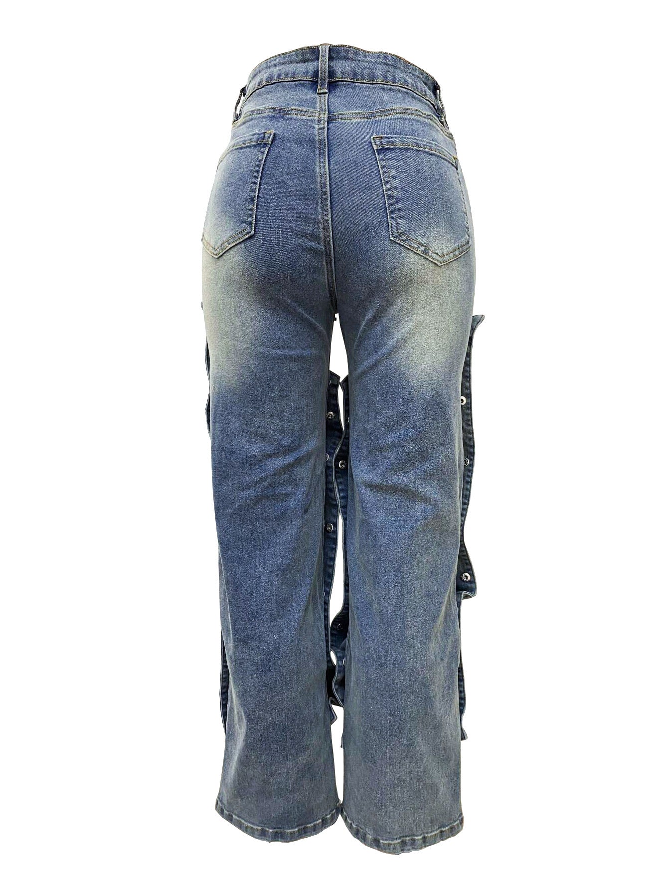 LADIES DENIM PANTS BLUE DENIM (SIZE S - 2XL)