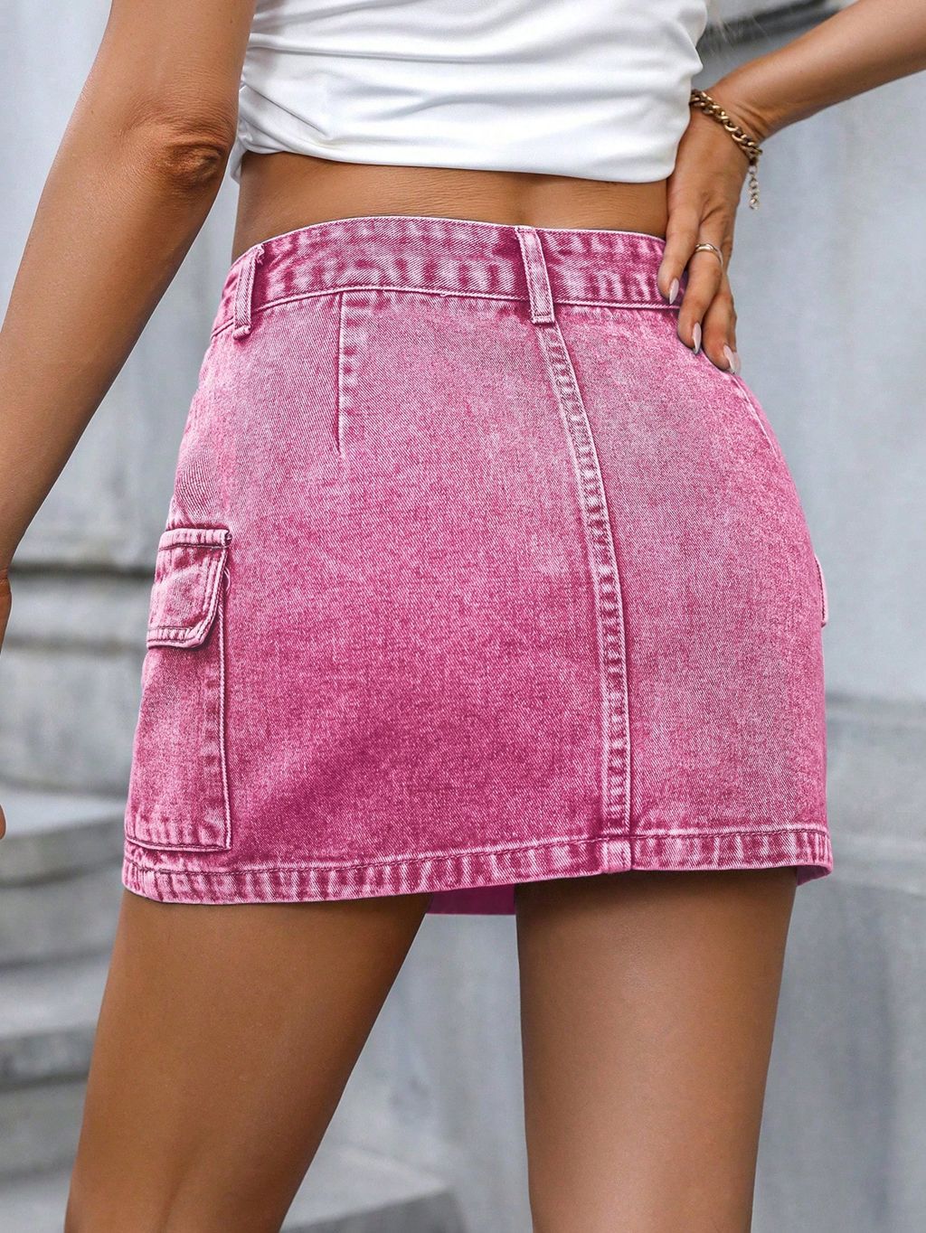 LADIES DENIM MINI SKIRT BLUE DENIM / DARK BLUE DENIM / PINK DENIM (SIZE: XS - L)