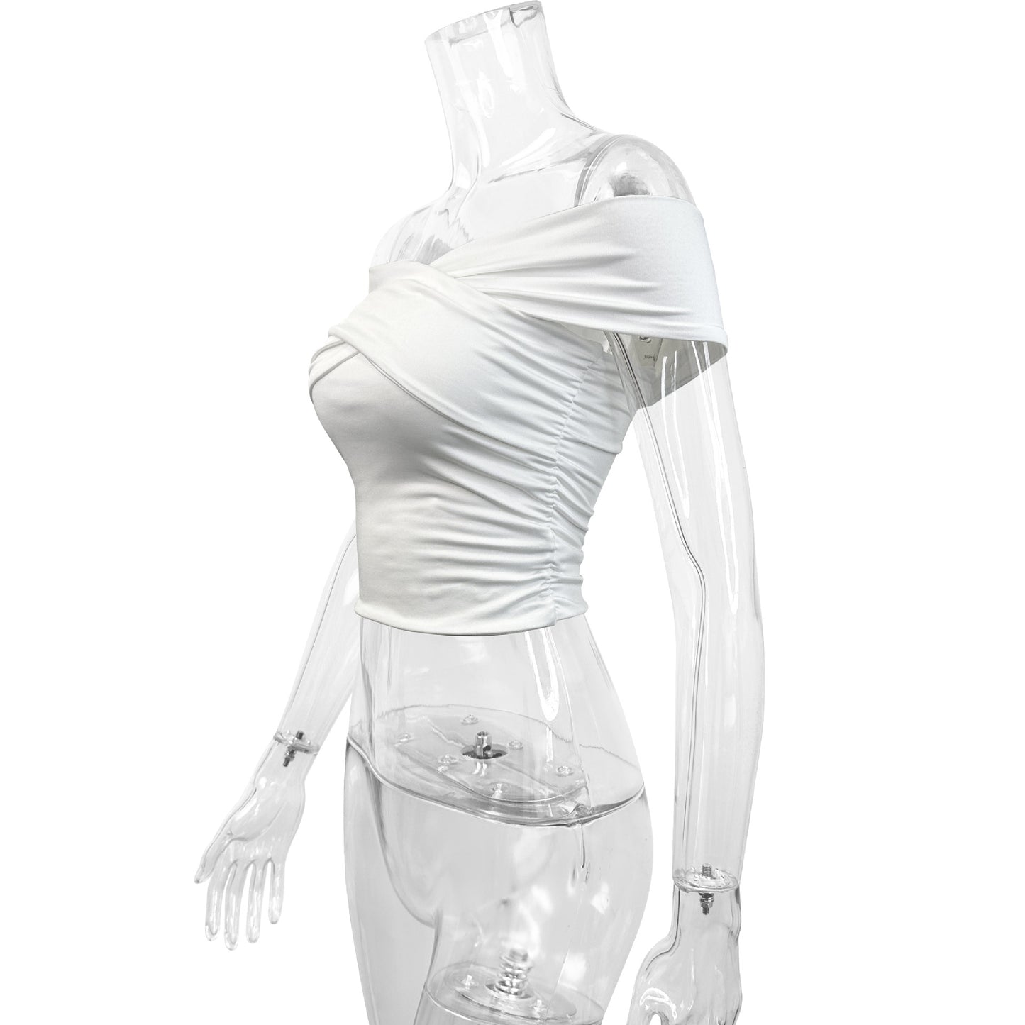 LADIES OFF THE SHOULDER TOP WHITE (SIZE XS - L)