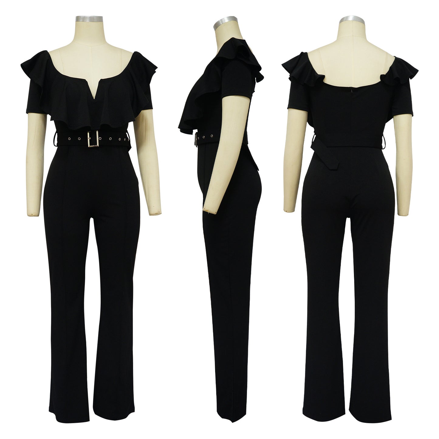 LADIES JUMPSUIT BLACK / RED / GREEN / BLUE (SIZE S - 2XL)