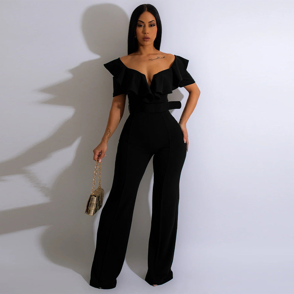 LADIES JUMPSUIT BLACK / RED / GREEN / BLUE (SIZE S - 2XL)