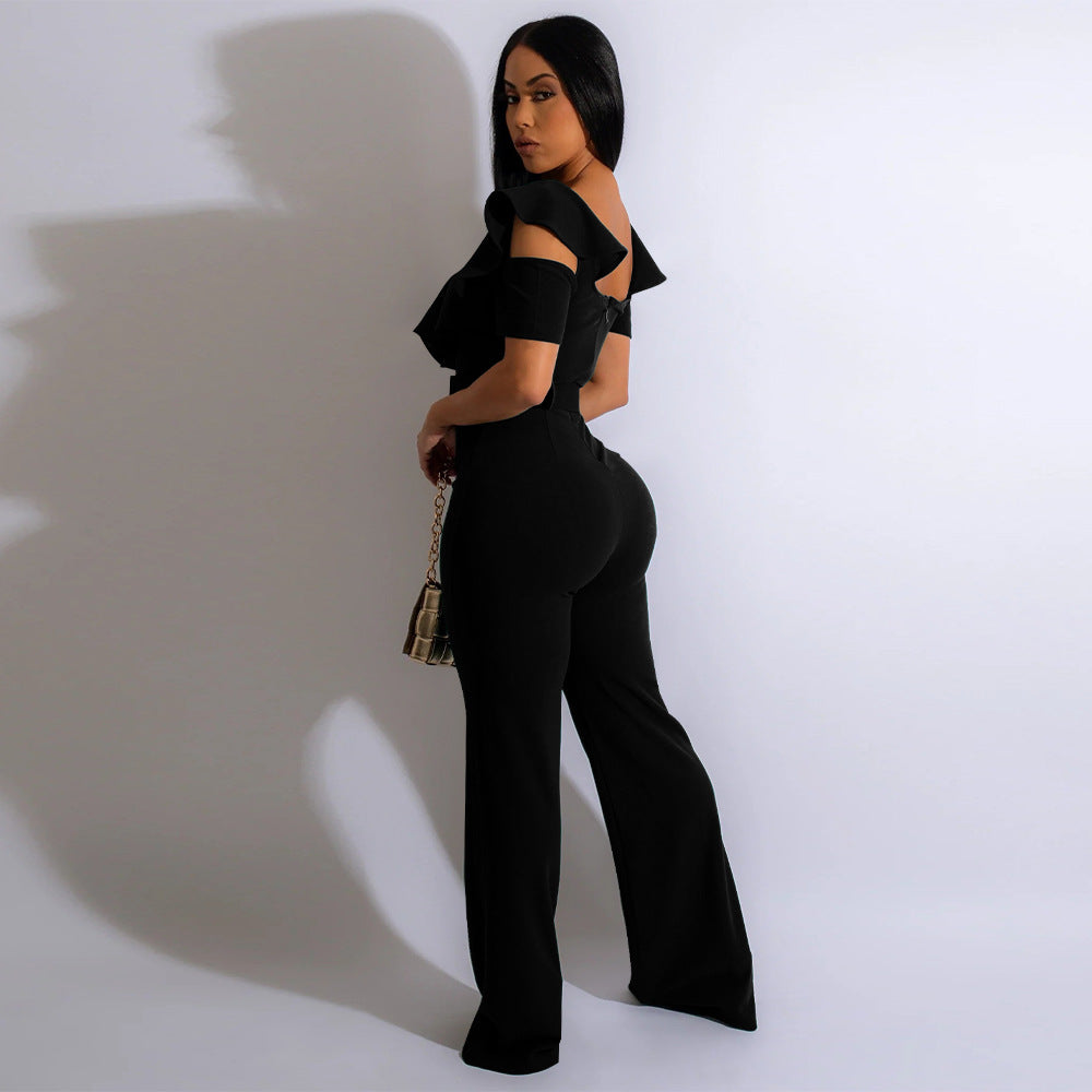 LADIES JUMPSUIT BLACK / RED / GREEN / BLUE (SIZE S - 2XL)
