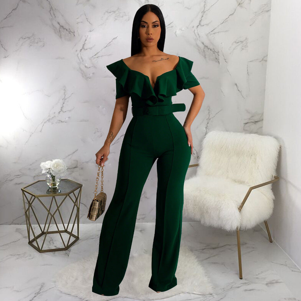 LADIES JUMPSUIT BLACK / RED / GREEN / BLUE (SIZE S - 2XL)