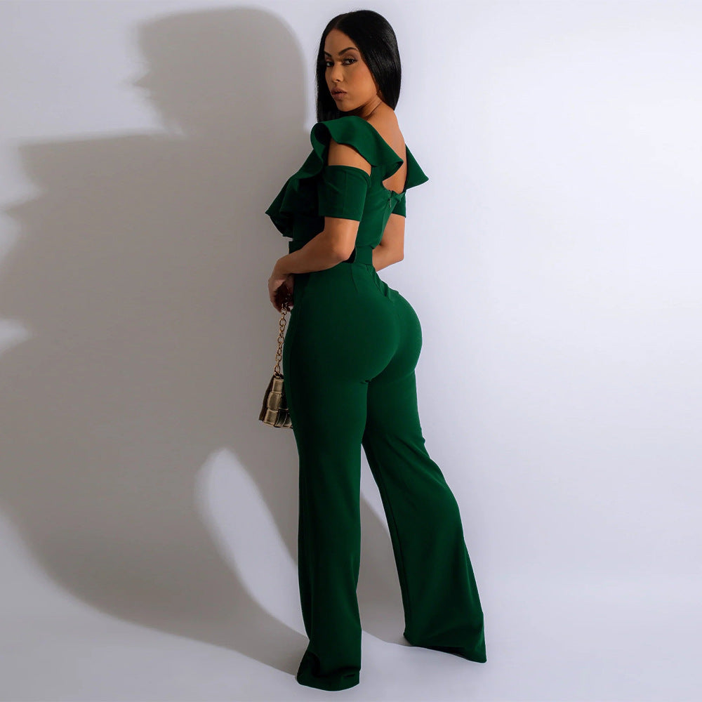 LADIES JUMPSUIT BLACK / RED / GREEN / BLUE (SIZE S - 2XL)