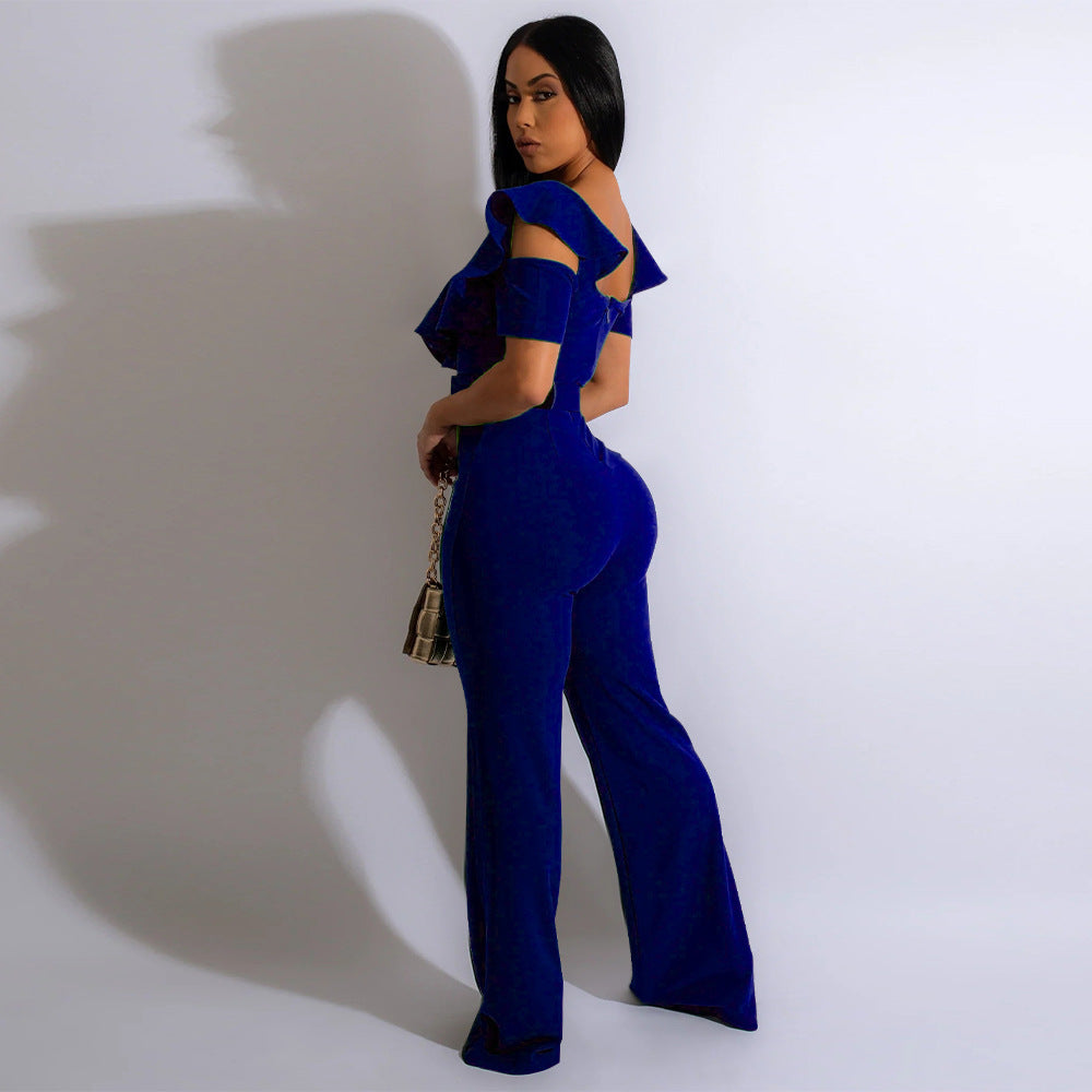 LADIES JUMPSUIT BLACK / RED / GREEN / BLUE (SIZE S - 2XL)