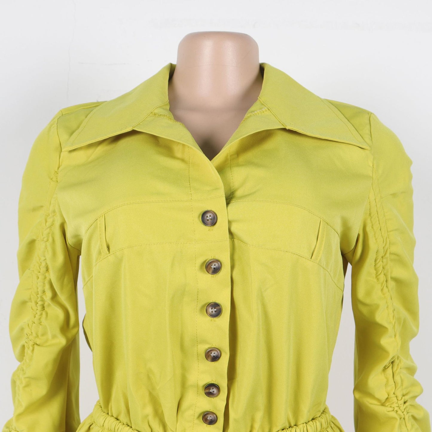 LADIES LONG SLEEVE PLAYSUIT / ROMPER OLIVE GRAY / YELLOW-GREEN / ARMY GREEN / LIGHT GRAY (SIZE S - 3XL)
