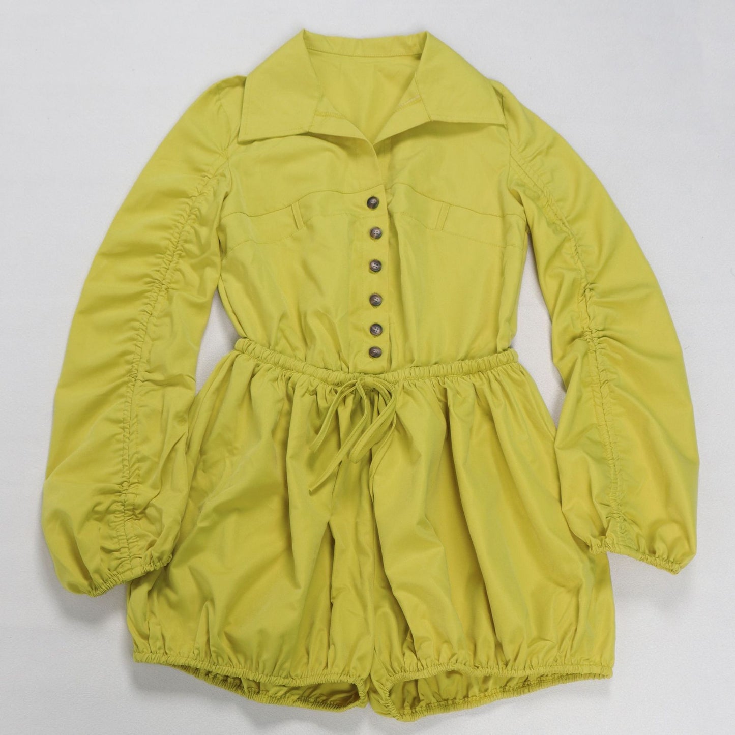 LADIES LONG SLEEVE PLAYSUIT / ROMPER OLIVE GRAY / YELLOW-GREEN / ARMY GREEN / LIGHT GRAY (SIZE S - 3XL)