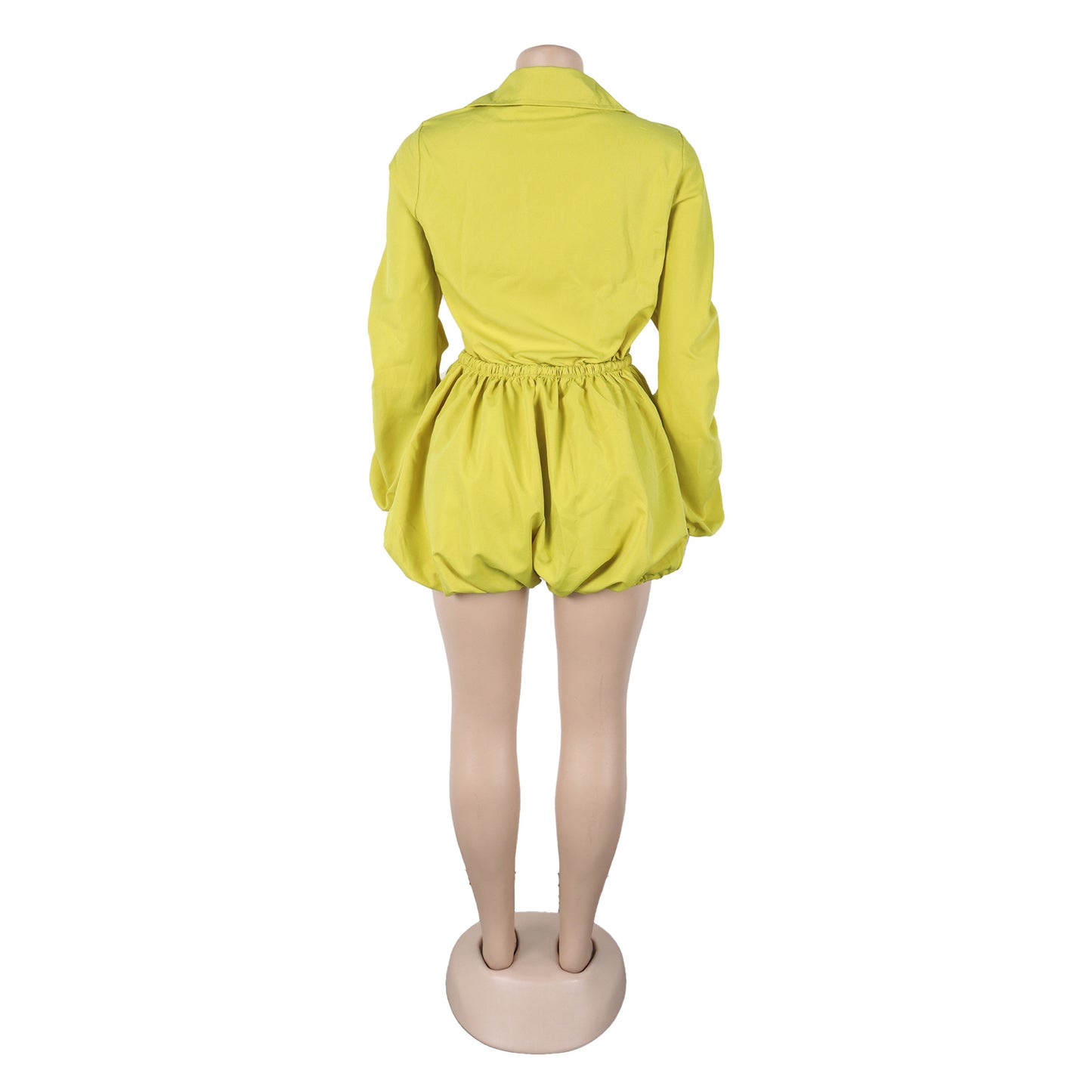 LADIES LONG SLEEVE PLAYSUIT / ROMPER OLIVE GRAY / YELLOW-GREEN / ARMY GREEN / LIGHT GRAY (SIZE S - 3XL)