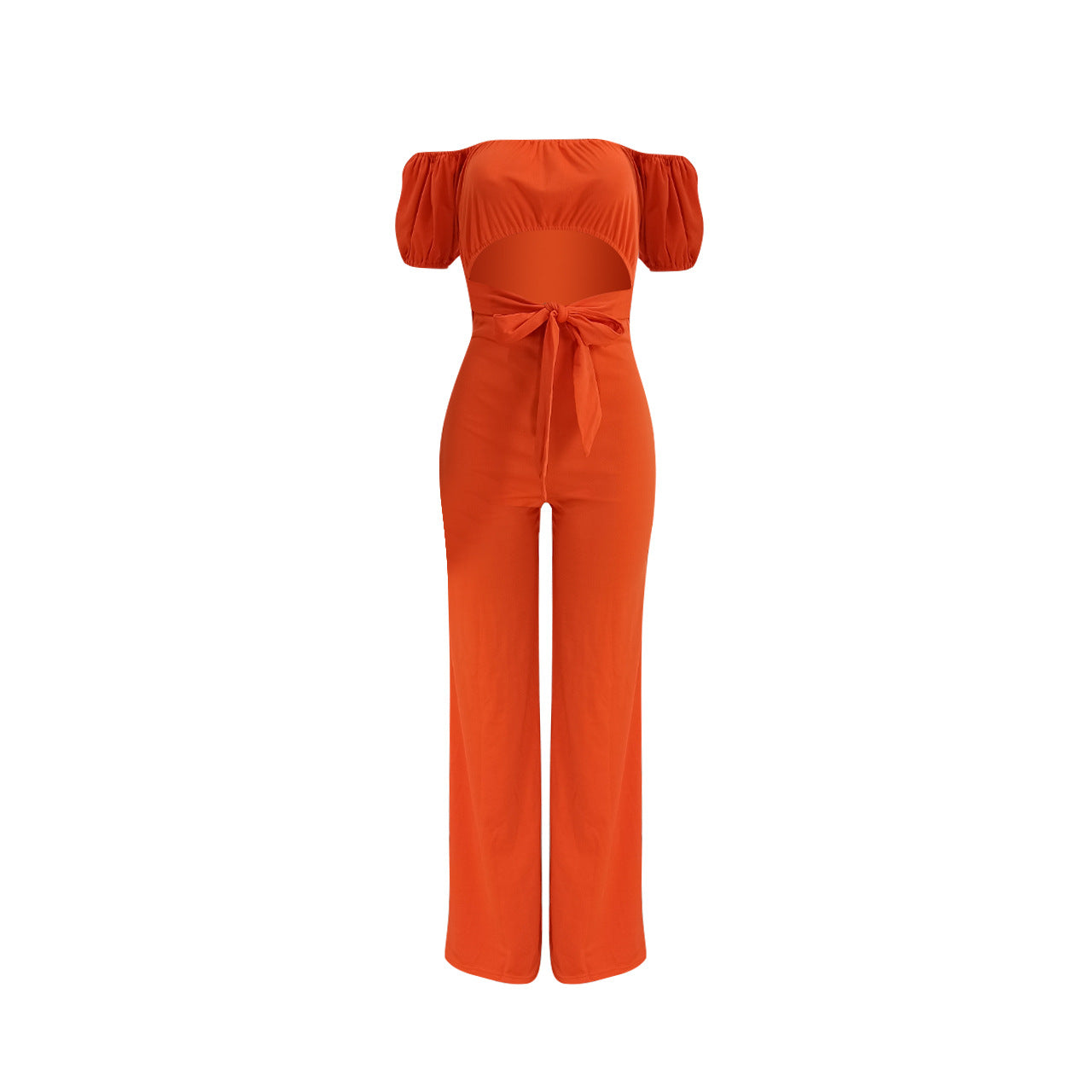 LADIES OFF THE SHOULDER JUMPSUIT GREEN / BLACK / ORANGE / DARK PINK (SIZE S - 2XL)