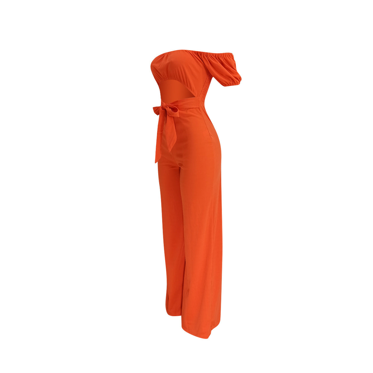 LADIES OFF THE SHOULDER JUMPSUIT GREEN / BLACK / ORANGE / DARK PINK (SIZE S - 2XL)