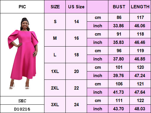 LADIES PLUS SIZE LONG DRESS BLUE / LIME GREEN / DARK PINK / PURPLE (SIZE S - 3XL)