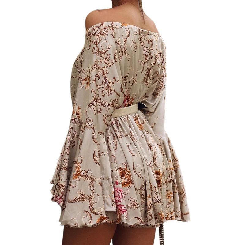 LADIES OFF THE SHOULDER MINI DRESS KHAKI (SIZE S - XL)