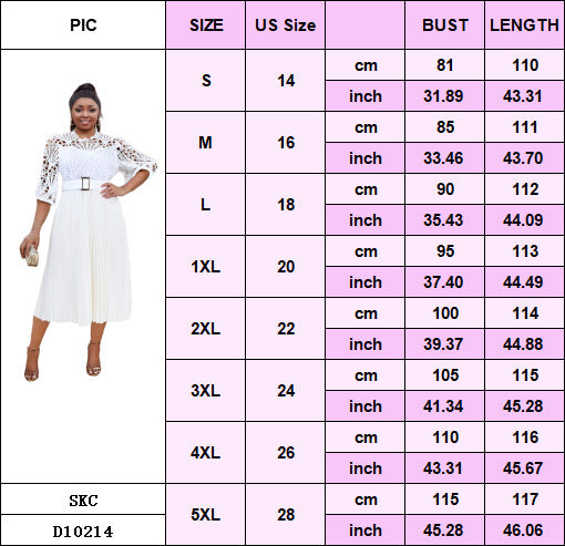 LADIES PLUS SIZE LONG SLEEVE DRESS WHITE / PINK / BLACK / DARK PINK (SIZE S - 5XL)