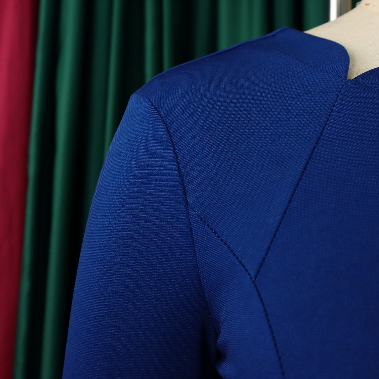 LADIES OFFICE DRESS BLUE / BLACK / WHITE (SIZE S - 3XL)