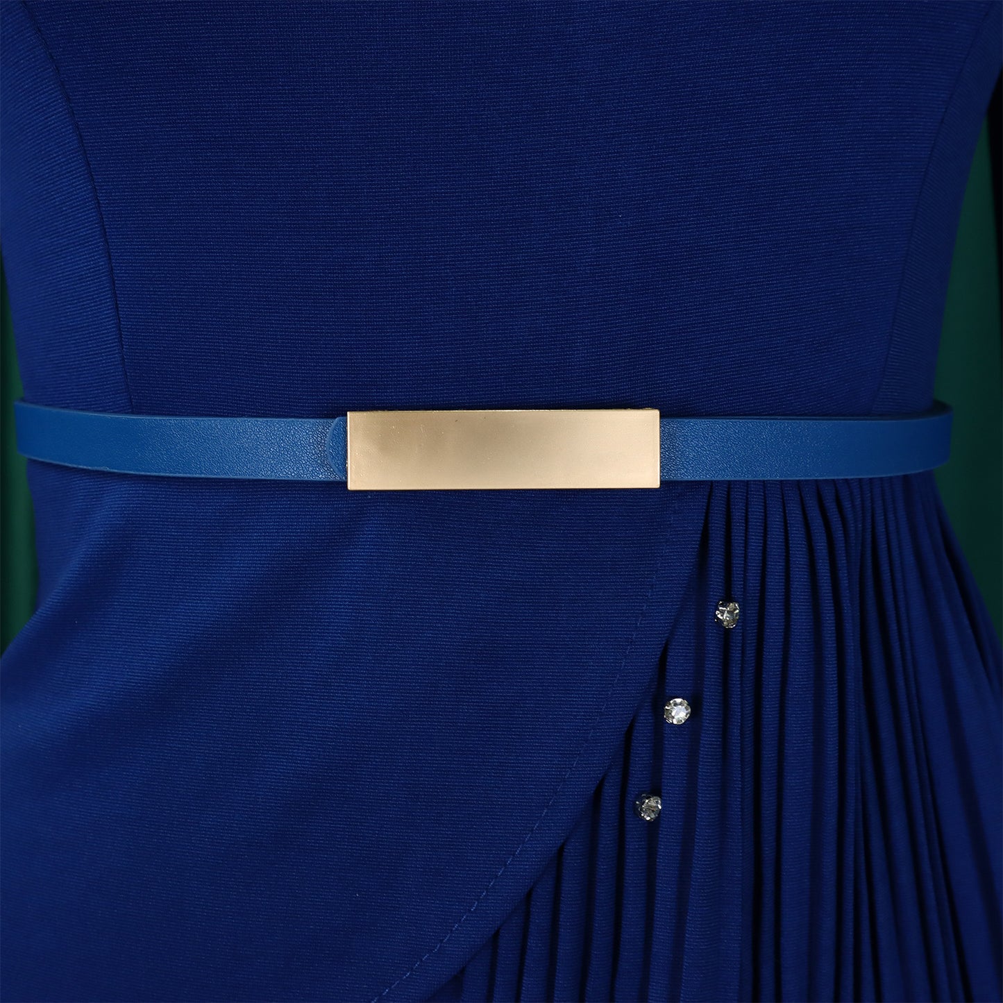 LADIES OFFICE DRESS BLUE / BLACK / WHITE (SIZE S - 3XL)