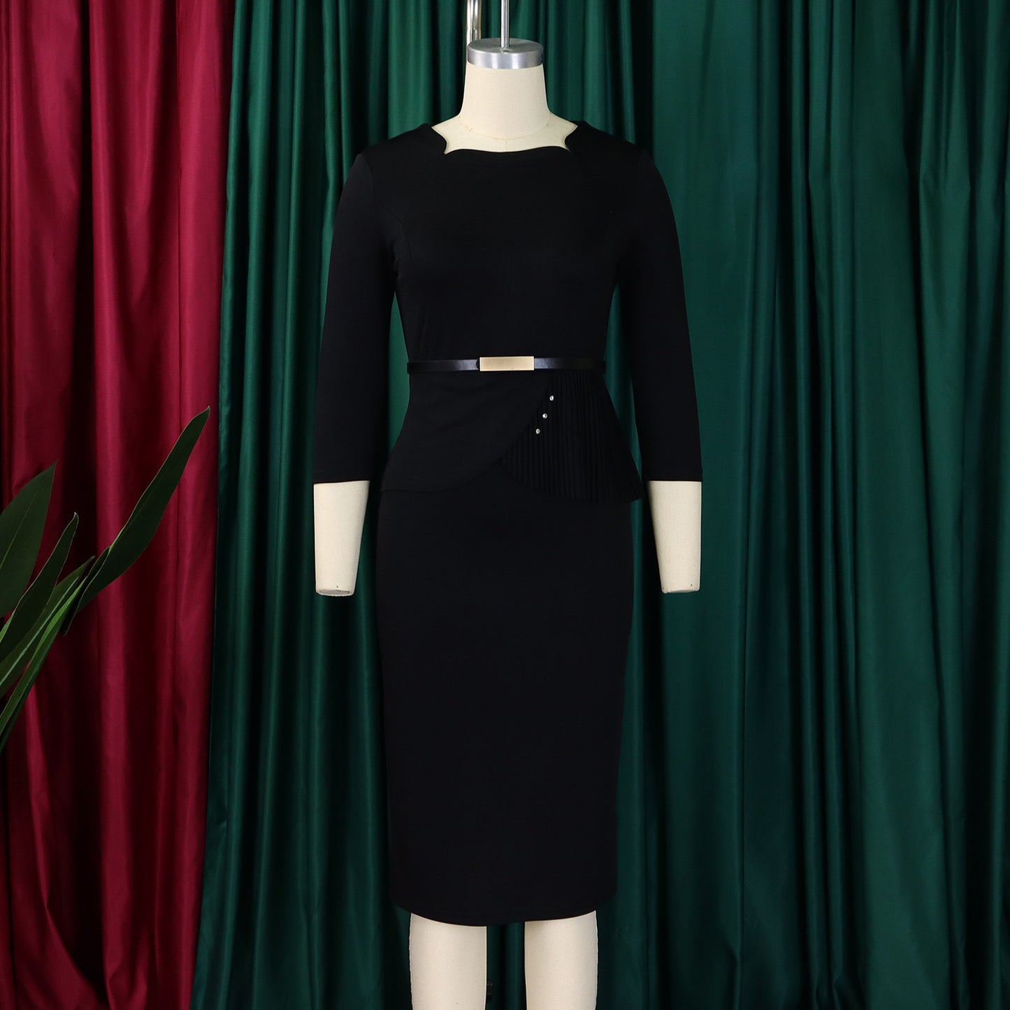LADIES OFFICE DRESS BLUE / BLACK / WHITE (SIZE S - 3XL)