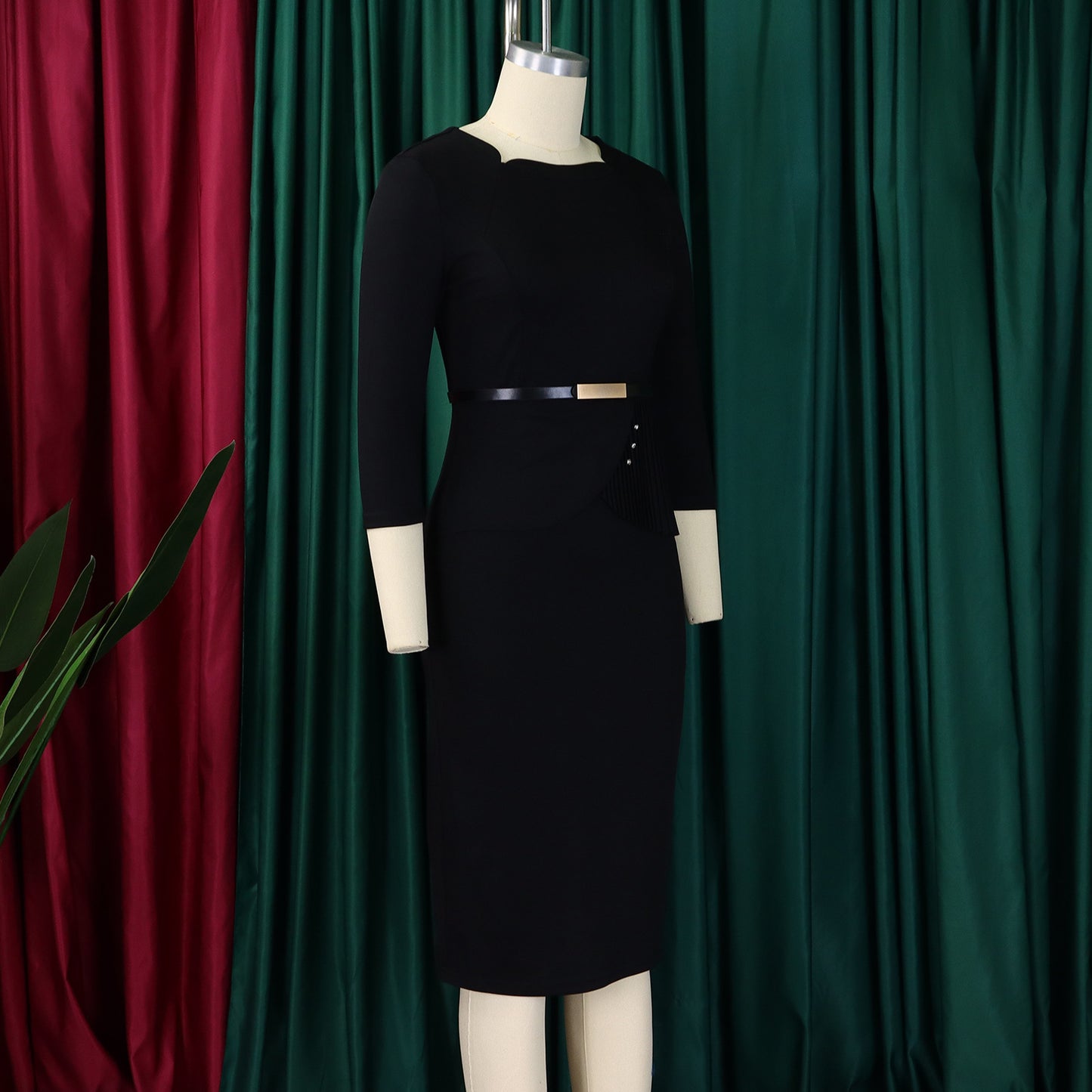 LADIES OFFICE DRESS BLUE / BLACK / WHITE (SIZE S - 3XL)
