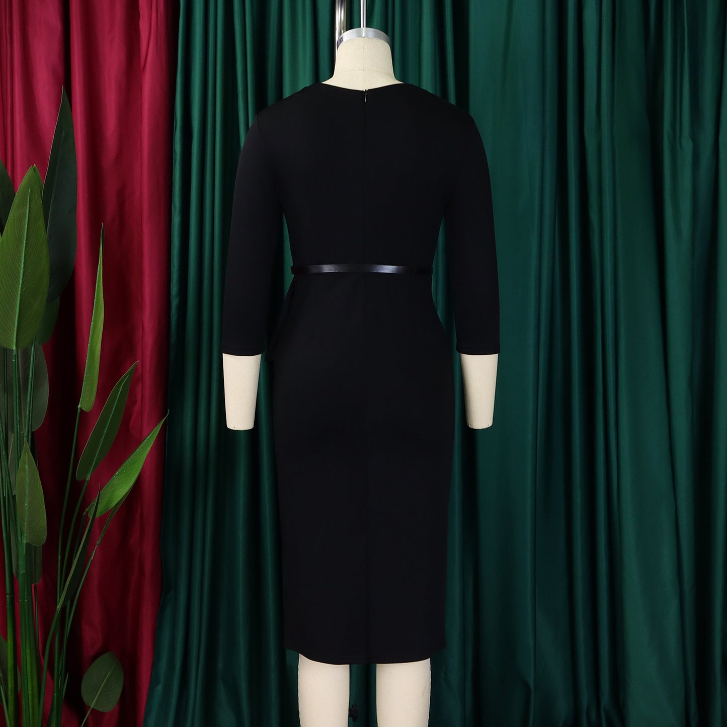 LADIES OFFICE DRESS BLUE / BLACK / WHITE (SIZE S - 3XL)