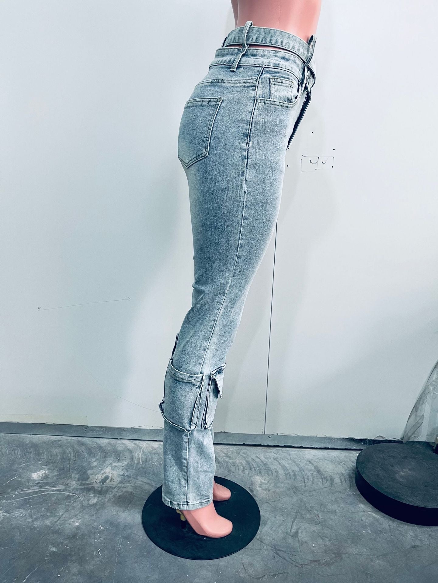 LADIES DENIM PANTS / JEANS LIGHT BLUE DENIM / BLACK DENIM (SIZE S - 2XL)