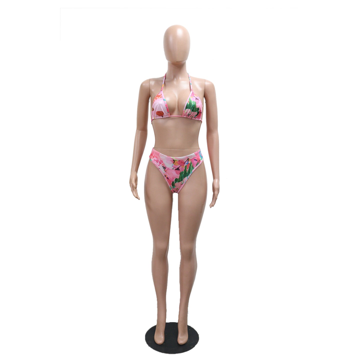 LADIES BIKINI SWIMWEAR BEACHWEAR SET PINK / GREEN (SIZE S - 2XL)