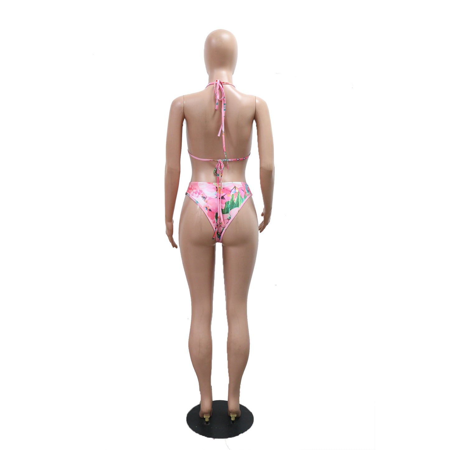 LADIES BIKINI SWIMWEAR BEACHWEAR SET PINK / GREEN (SIZE S - 2XL)