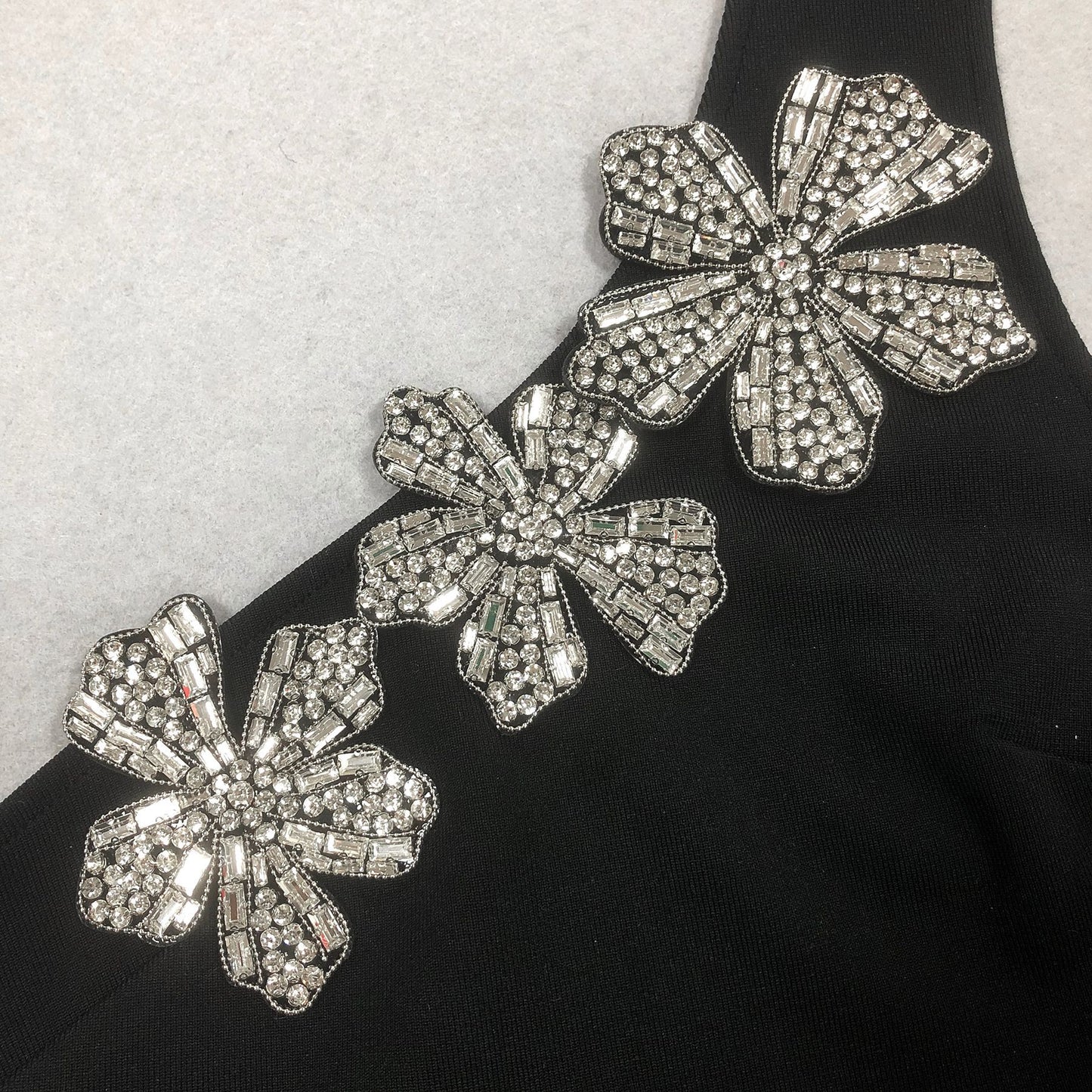 LADIES ONE SHOULDER BEADED EVENING / PARTY DRESS BLACK (SIZE S - L)