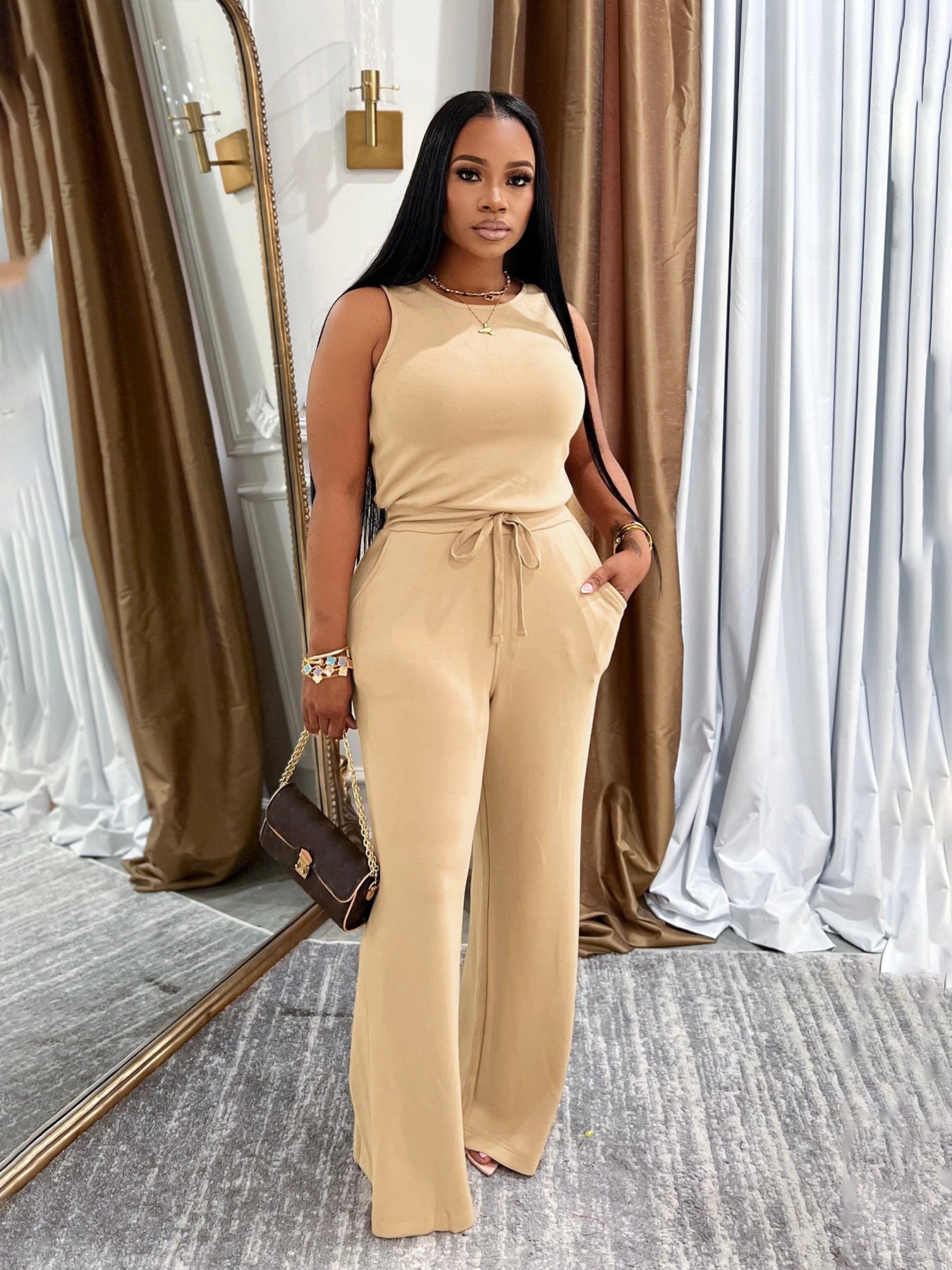 LADIES SLEEVELESS JUMPSUIT 6 DIFFERENT COLOURS (SIZE S - 2XL)