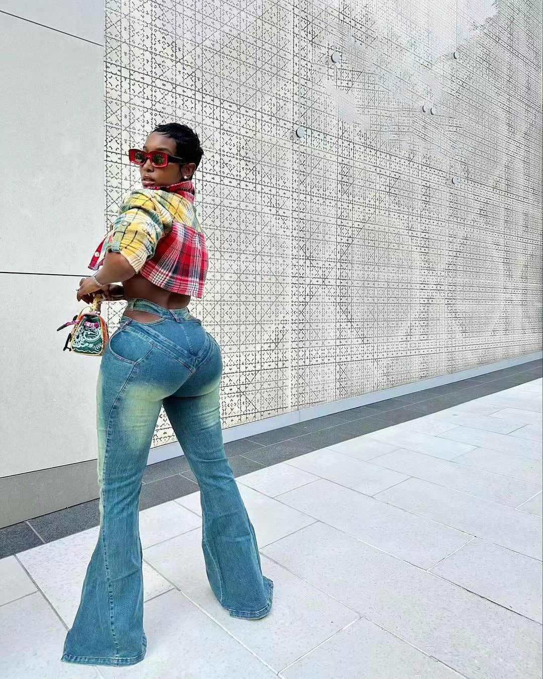 LADIES DENIM PANTS / JEANS BLUE DENIM (SIZE S - 2XL)