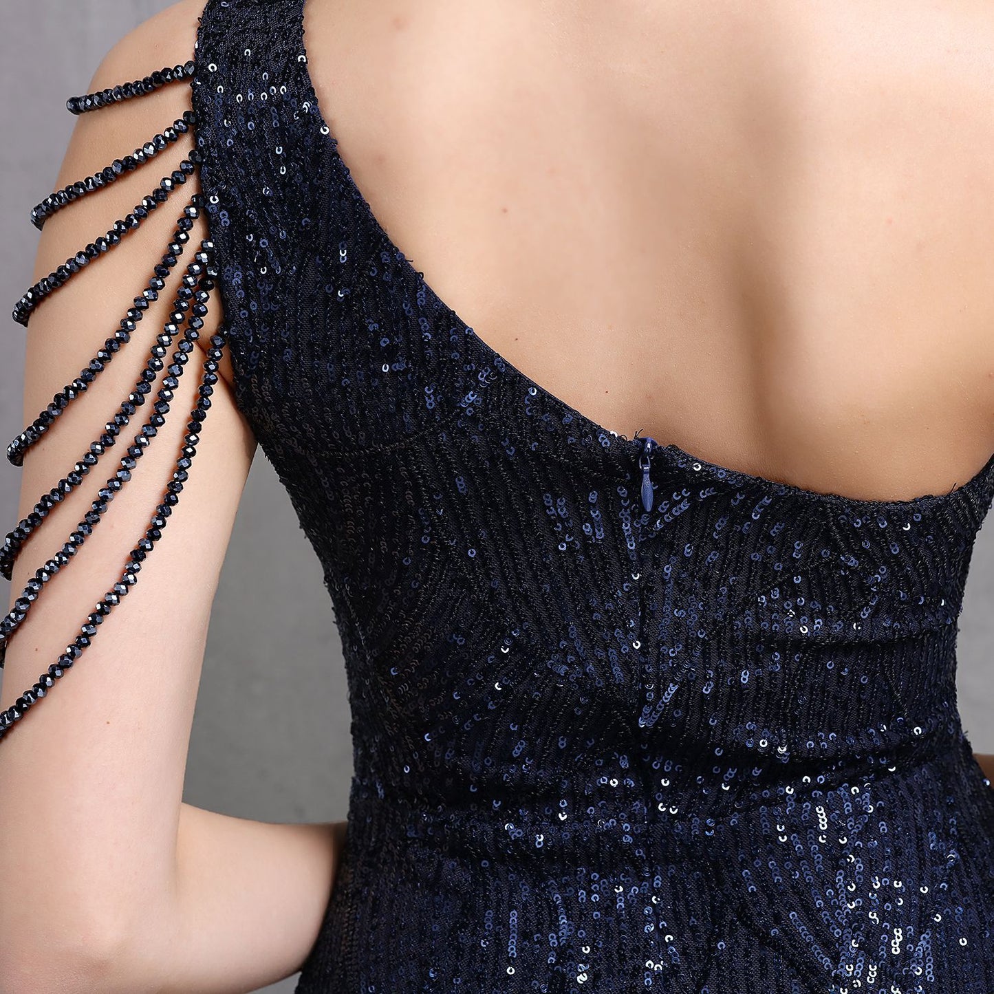 LADIES ONE SHOULDER EVENING DRESS WHITE / BLACK / APRICOT / GOLD / WINE RED / NAVY BLUE (SIZE S - 2XL)