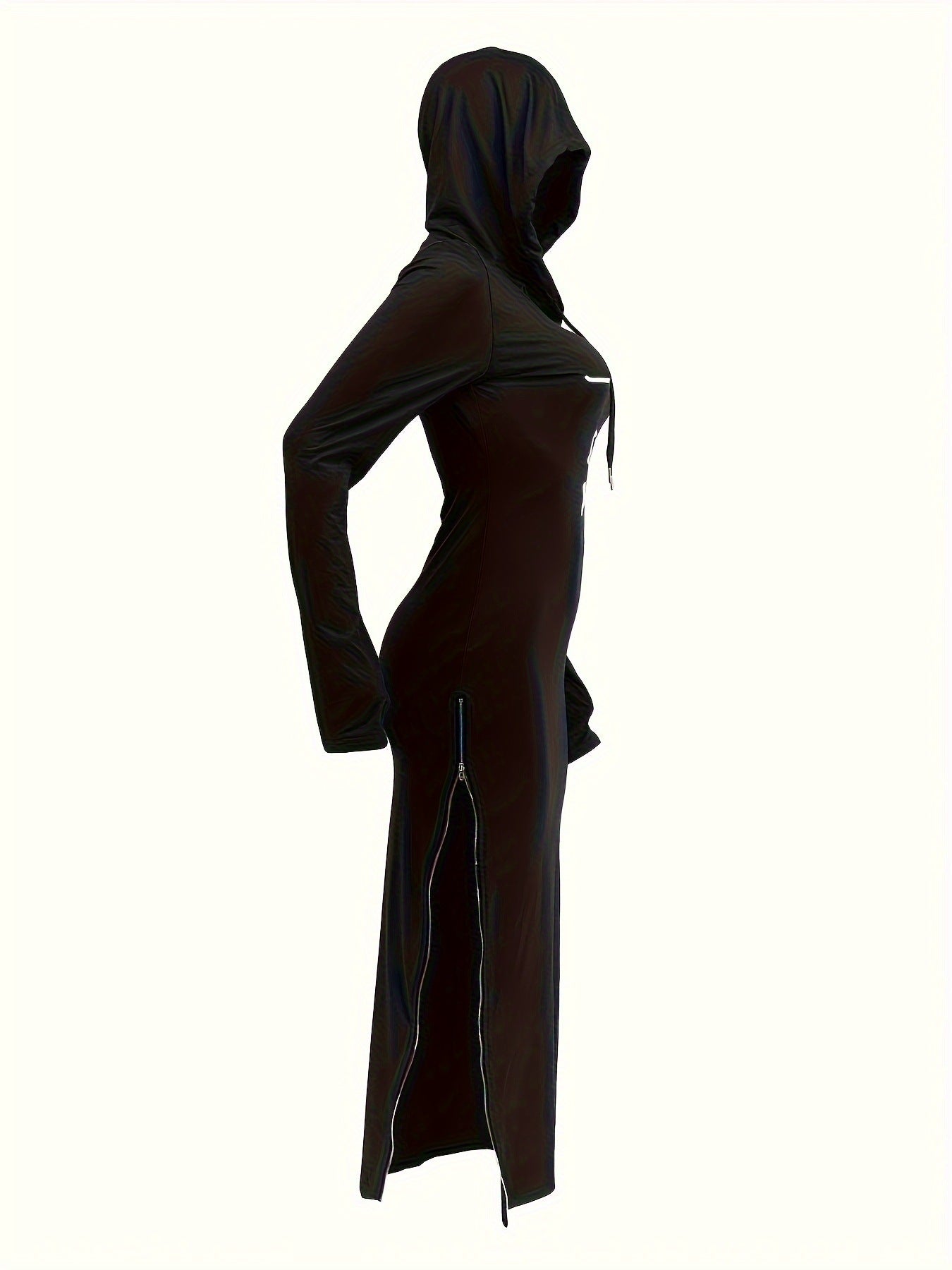 LADIES LONG SLEEVE HOODY DRESS BLACK / RED / BLUE / DARK OLIVE GREEN (SIZE S - 2XL)