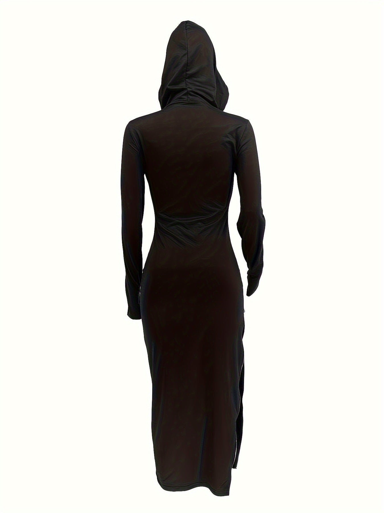 LADIES LONG SLEEVE HOODY DRESS BLACK / RED / BLUE / DARK OLIVE GREEN (SIZE S - 2XL)