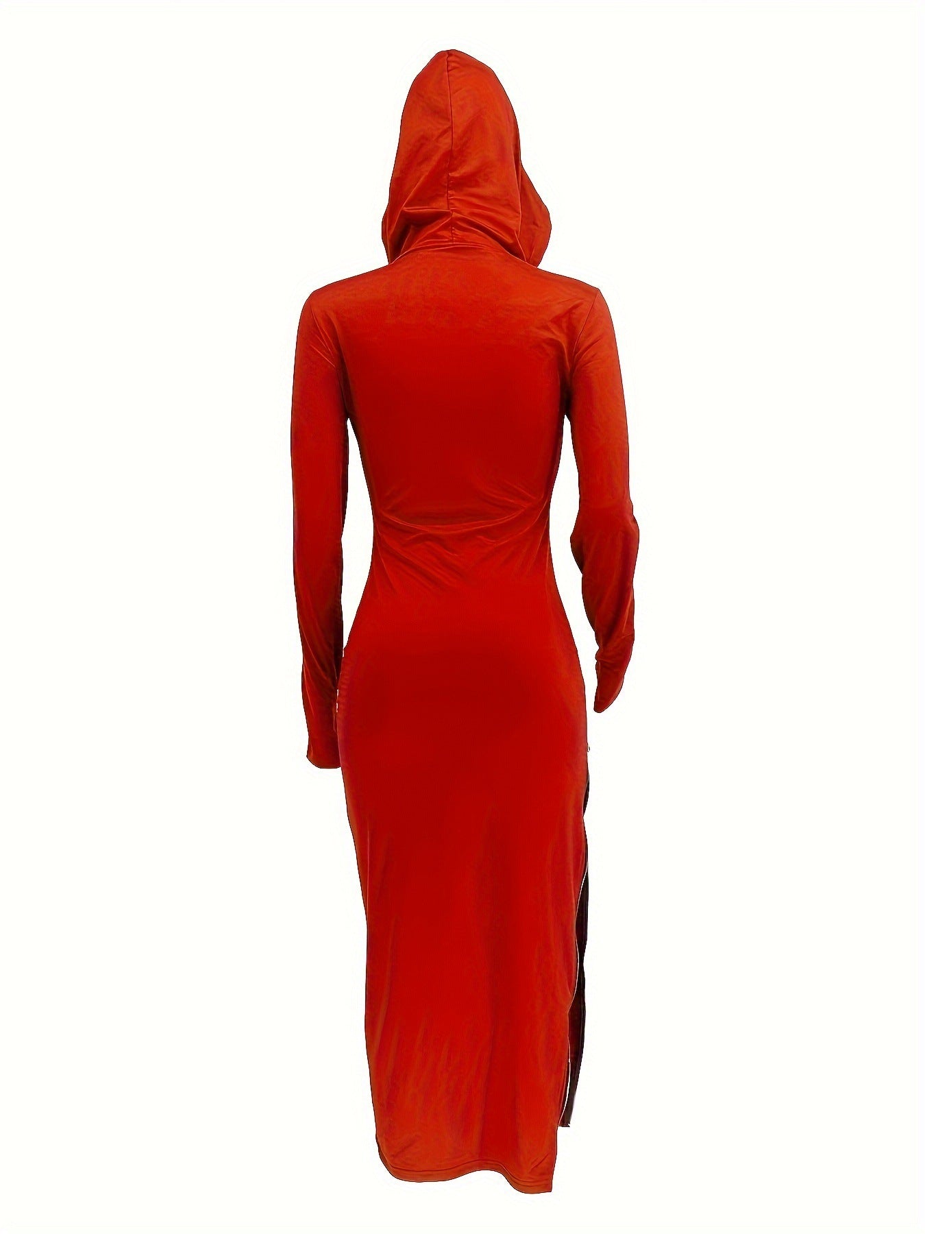 LADIES LONG SLEEVE HOODY DRESS BLACK / RED / BLUE / DARK OLIVE GREEN (SIZE S - 2XL)