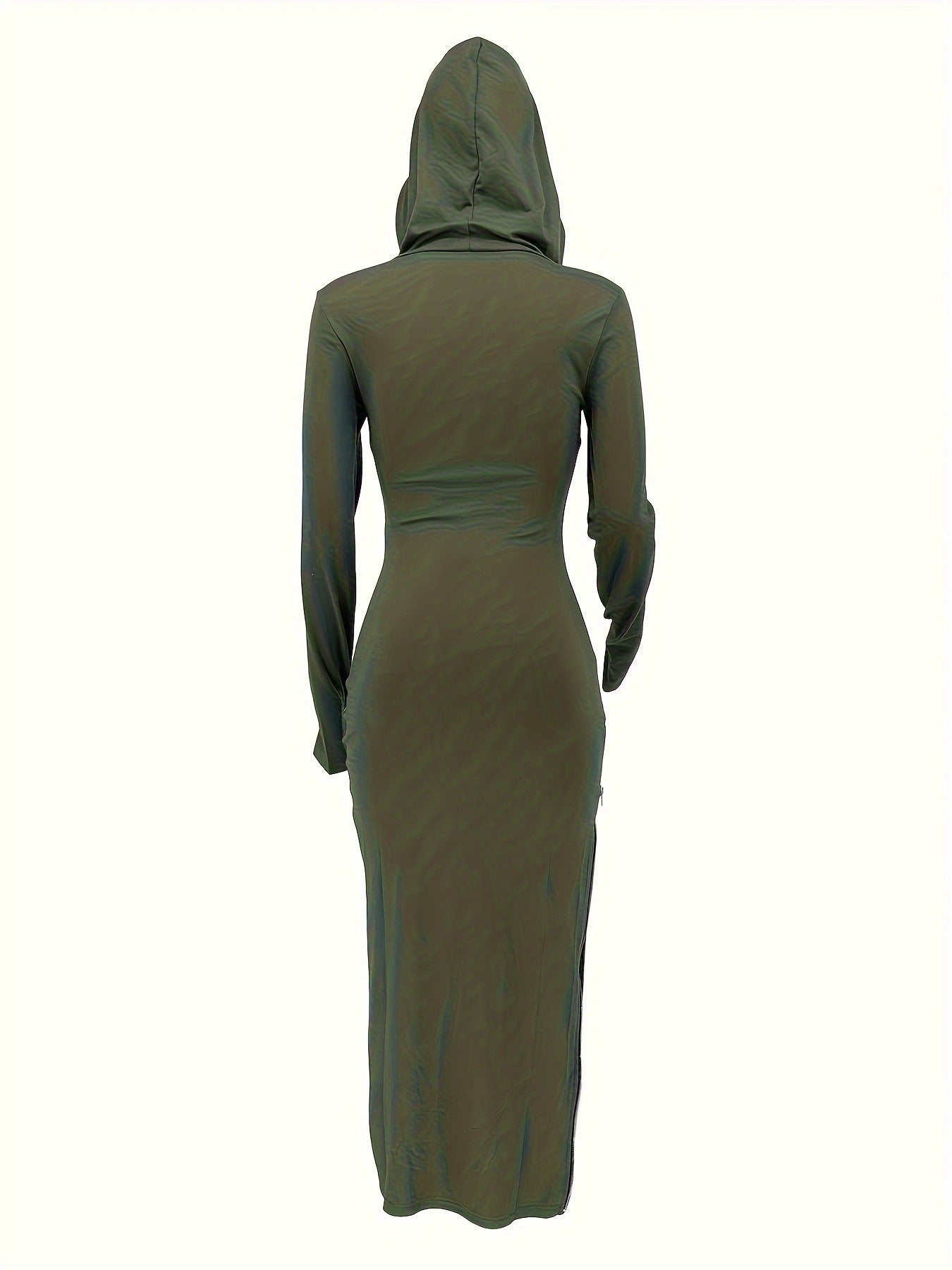 LADIES LONG SLEEVE HOODY DRESS BLACK / RED / BLUE / DARK OLIVE GREEN (SIZE S - 2XL)