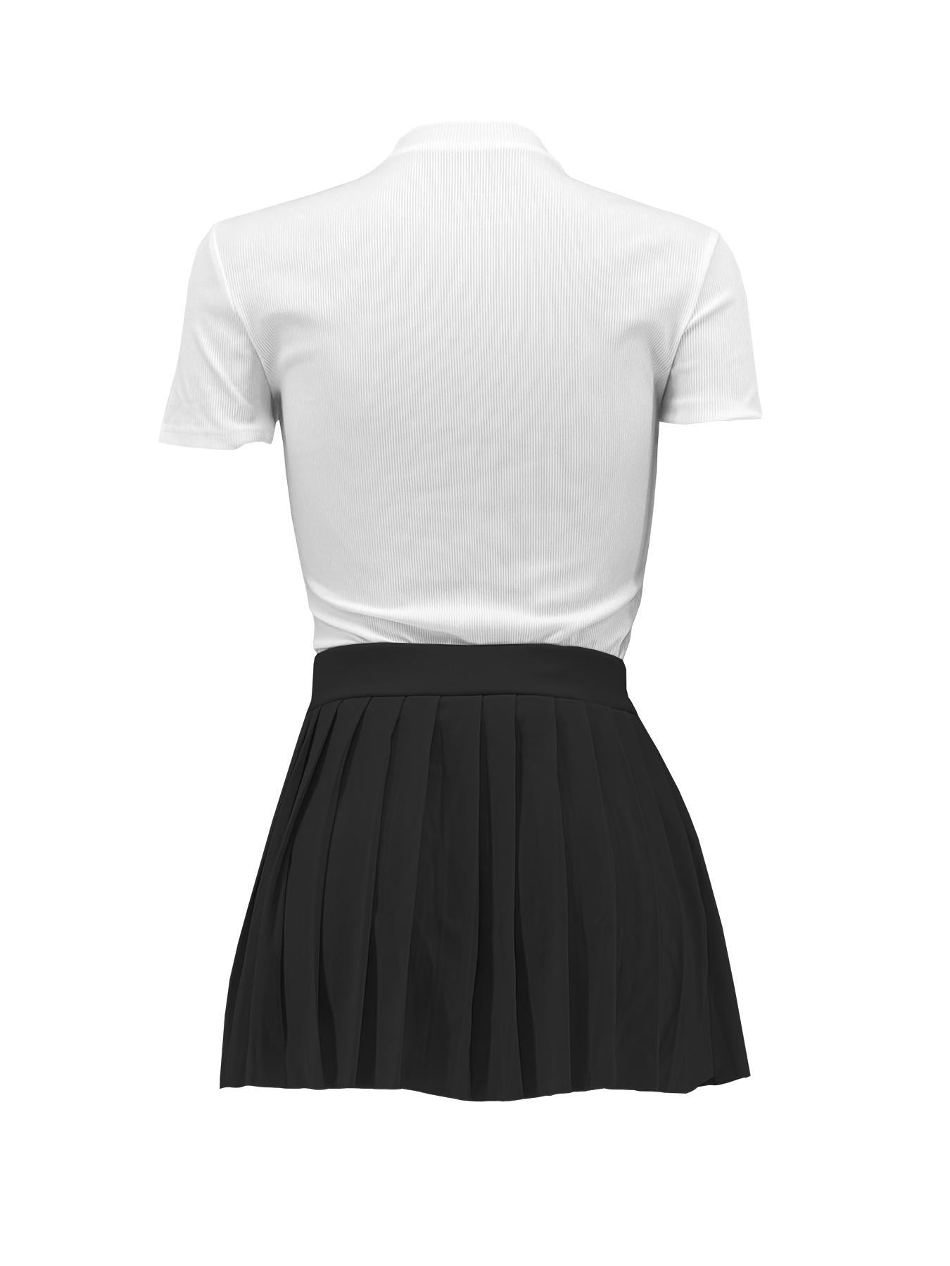LADIES TWO PIECE SLEEVELESS TOP & SKIRT SET BLACK / RED / GREEN / BLUE / LIGHT YELLOW (SIZE S - 2XL)